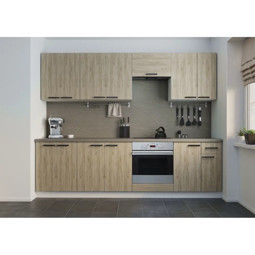 Напольный кухонный шкаф Дейма темный 60 см с элегантной фрезеровкой 86720865 Santreyd STLM-1584641 - Вид №11