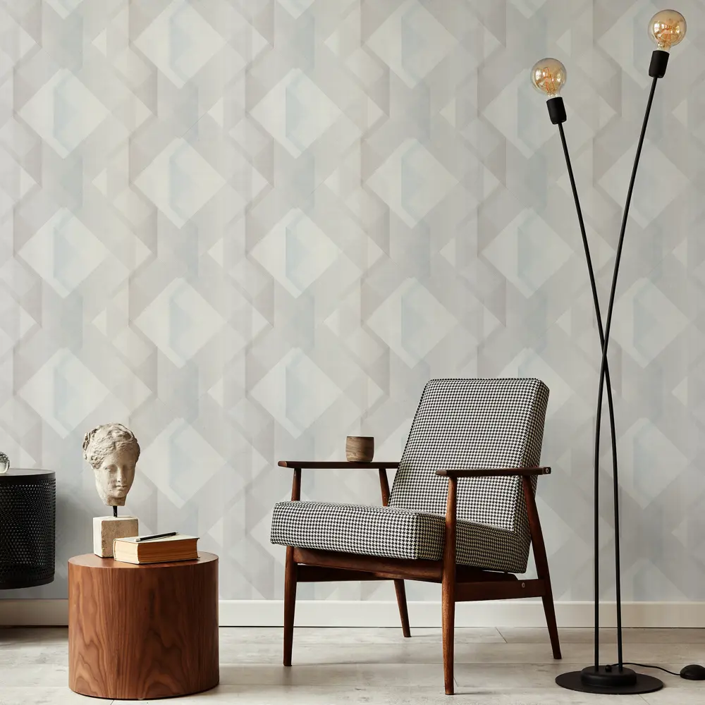 Обои флизелиновые Walldecor Exclusive Квадро серые 1.06 м 75326-41 89449386 STLM-2058933 - Вид №3
