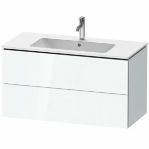 LC624208585 Тумбочка подвесная L-Cube #LC6242 1020 x 481 мм Белый глянцевый лак