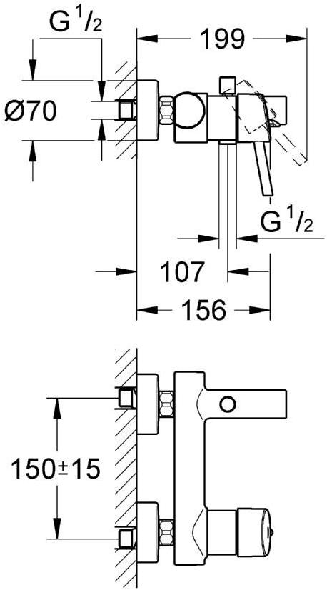 Смеситель для ванны GROHE Concetto, хром (32211001) - Вид №1