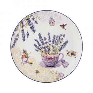 104-588 Посуда фарфоровая Лаванда, прованс набор обеденных тарелок 25.5 см Lefard