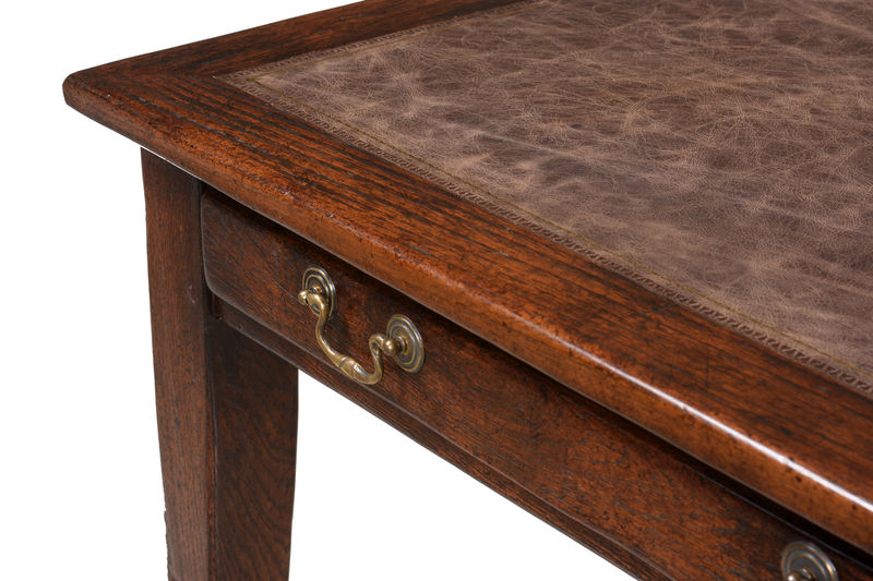 0045-57 Коричневый кожаный письменный стол ijlbrown  - Вид №3