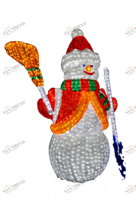 Световая Фигура 3D "Снеговик" ELKI СВЕТОВЫЕ ФИГУРЫ 017720 Красный 