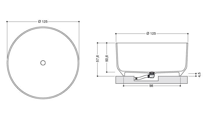 Круглая ванна в центре комнаты в mineraltek Gruppo Geromin Fio ARCH-00080603 - Вид №3
