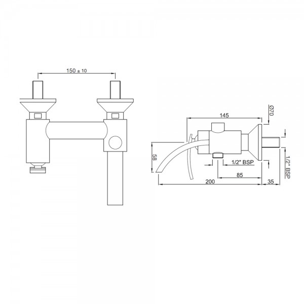 SIG-CHR-41119 Смеситель для ванны и душа Artize Signac Хром  - Вид №1