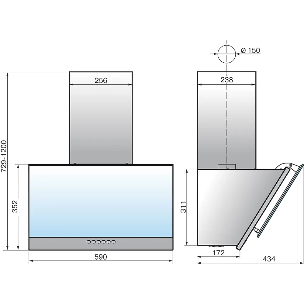 Вытяжка ELIKOR LOFT 60П-700-Э4Д 60 см, цвет антрацит STLM-2193588 - Вид №7