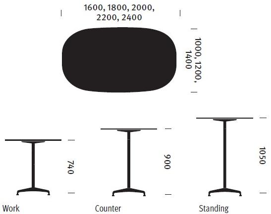 Herman Miller Овальный стол с основанием 4 звезды Civic sun-id-1372093 - Вид №3