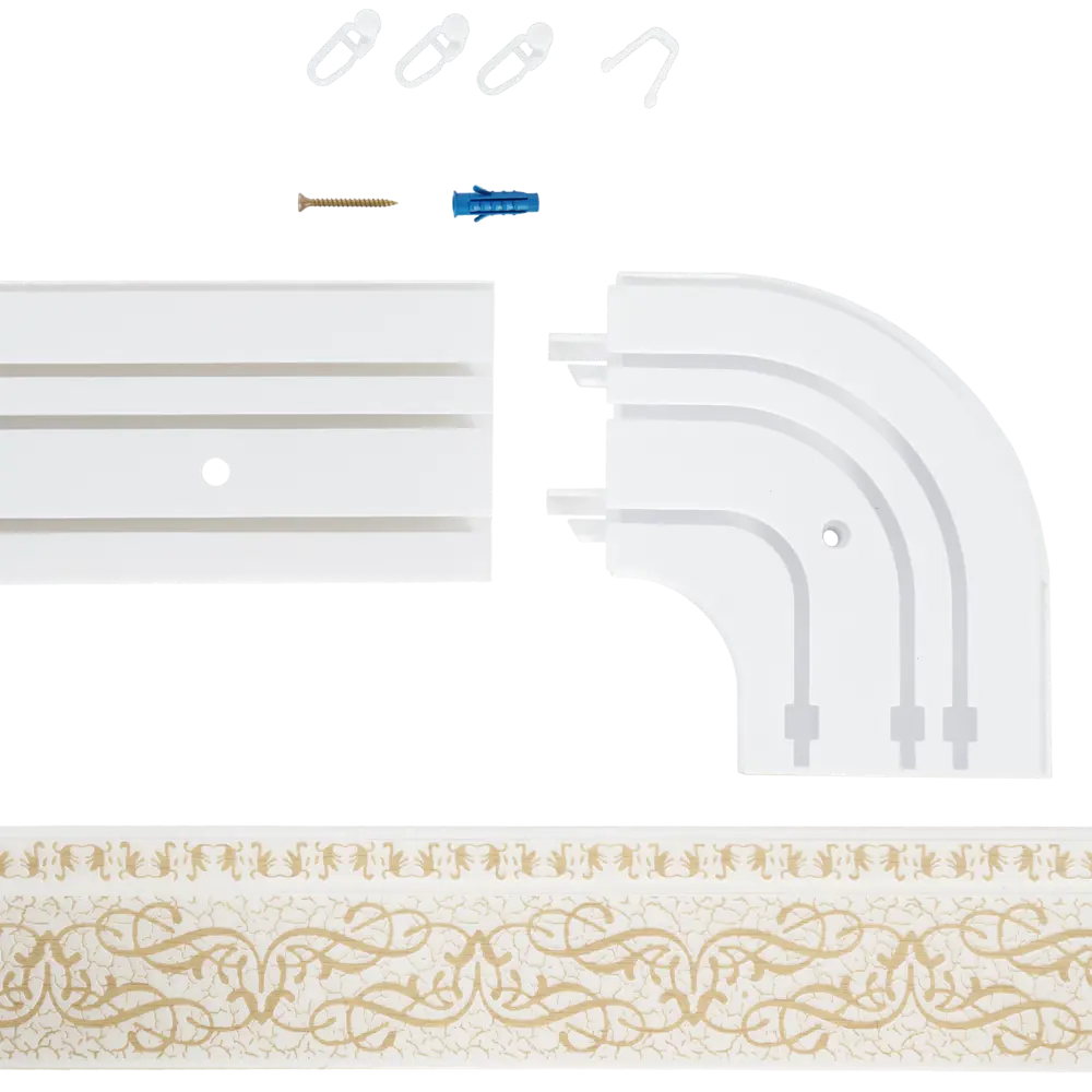 Карниз трехрядный Прима 160 см пластик цвет ваниль 82594946 STLM-2117200 DOMLEGRAND  - Вид №1