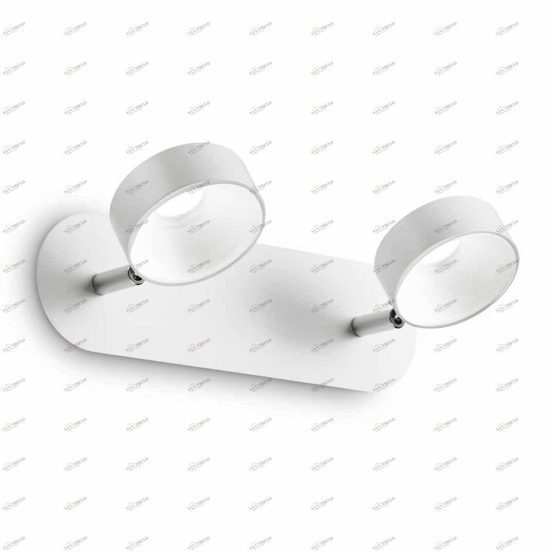 Спот настенный светодиодный на 2 лампы белый Oby Oby AP2 IDEAL LUX OBY 00-3949031 Белый 