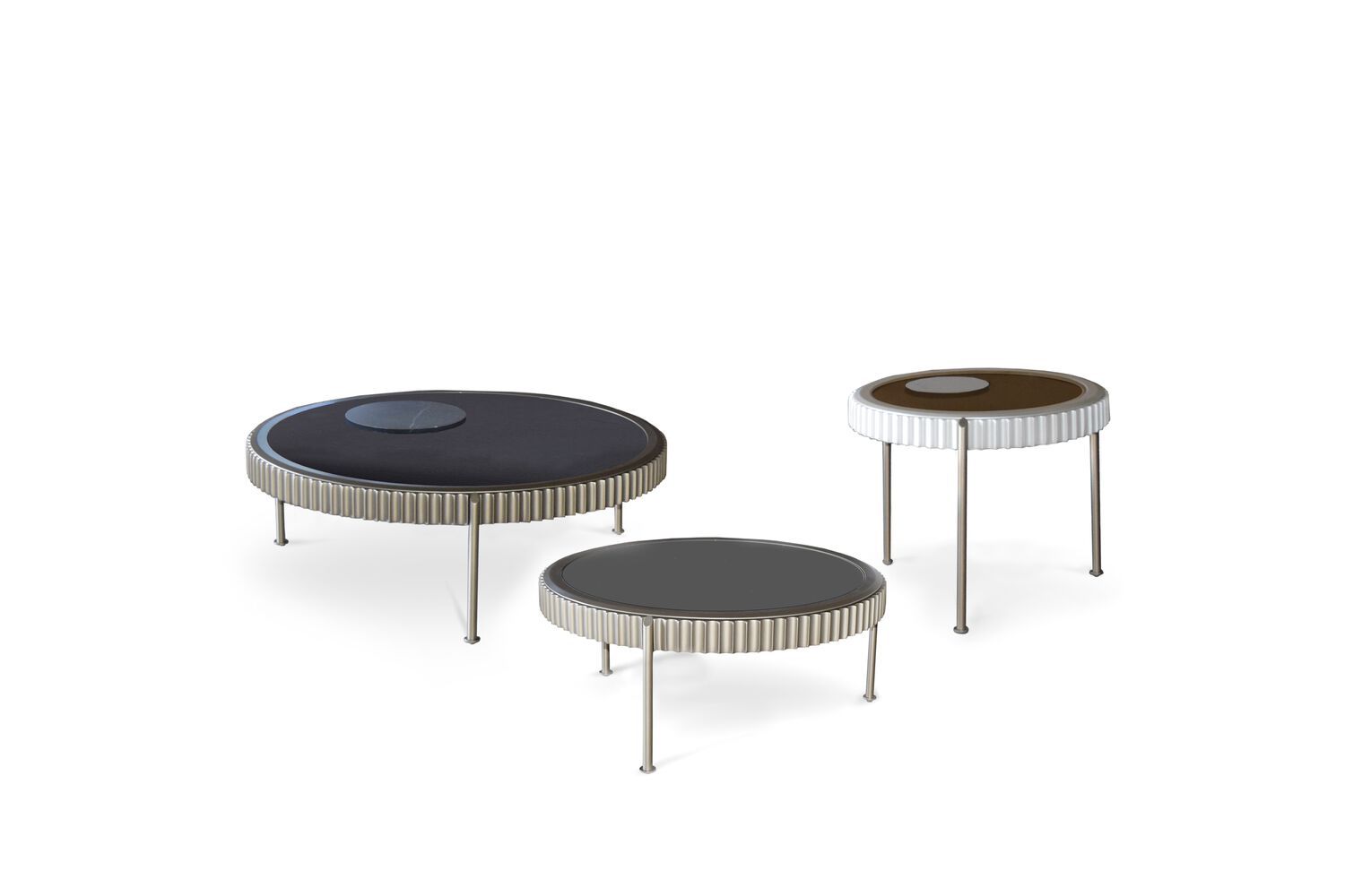 Круглый журнальный столик из закаленного стекла ABLE SPARKS ARCH-00116988 - Вид №1