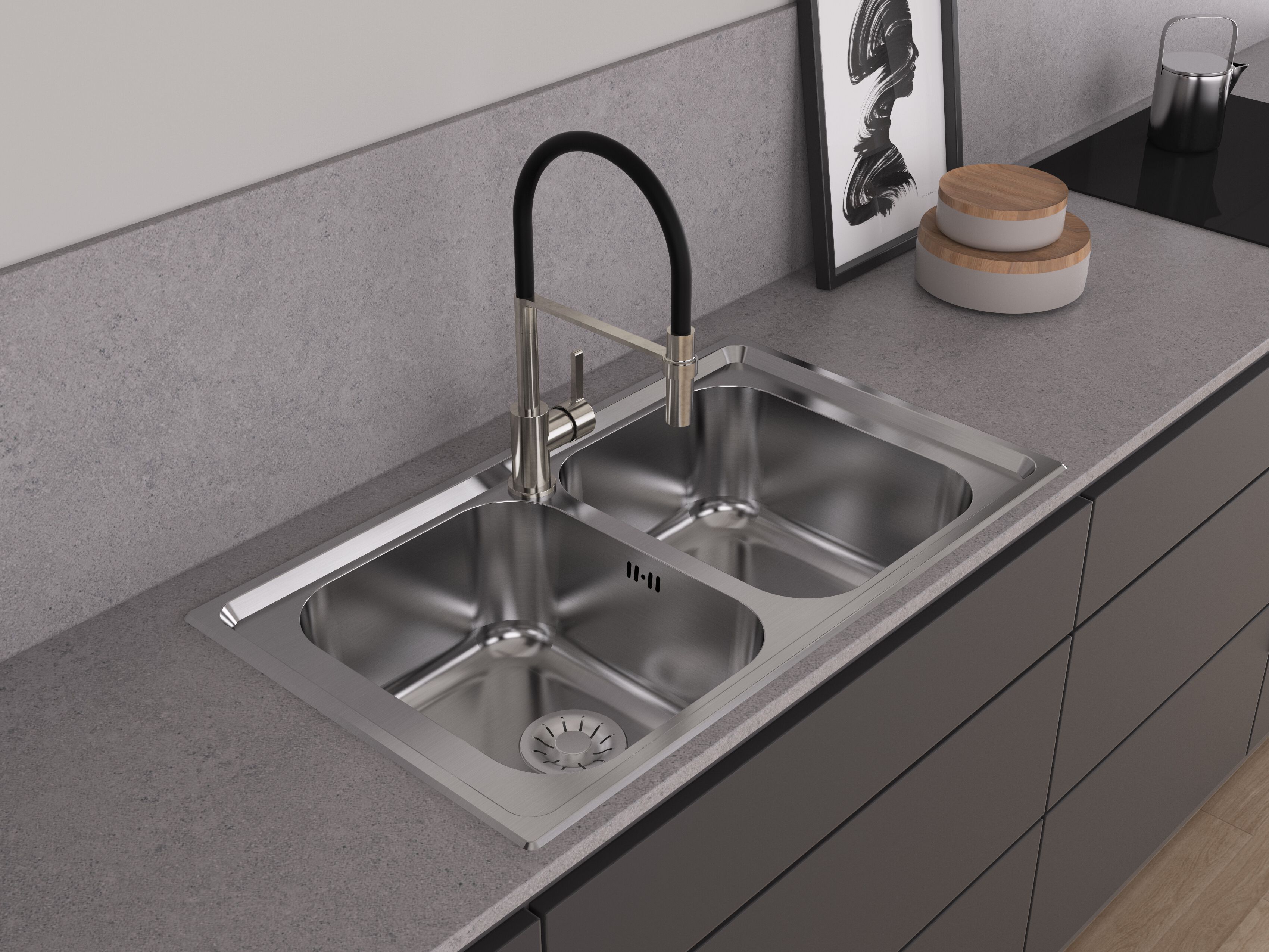 2 раковины из нержавеющей стали Evhoc Aura ARCH-00066718