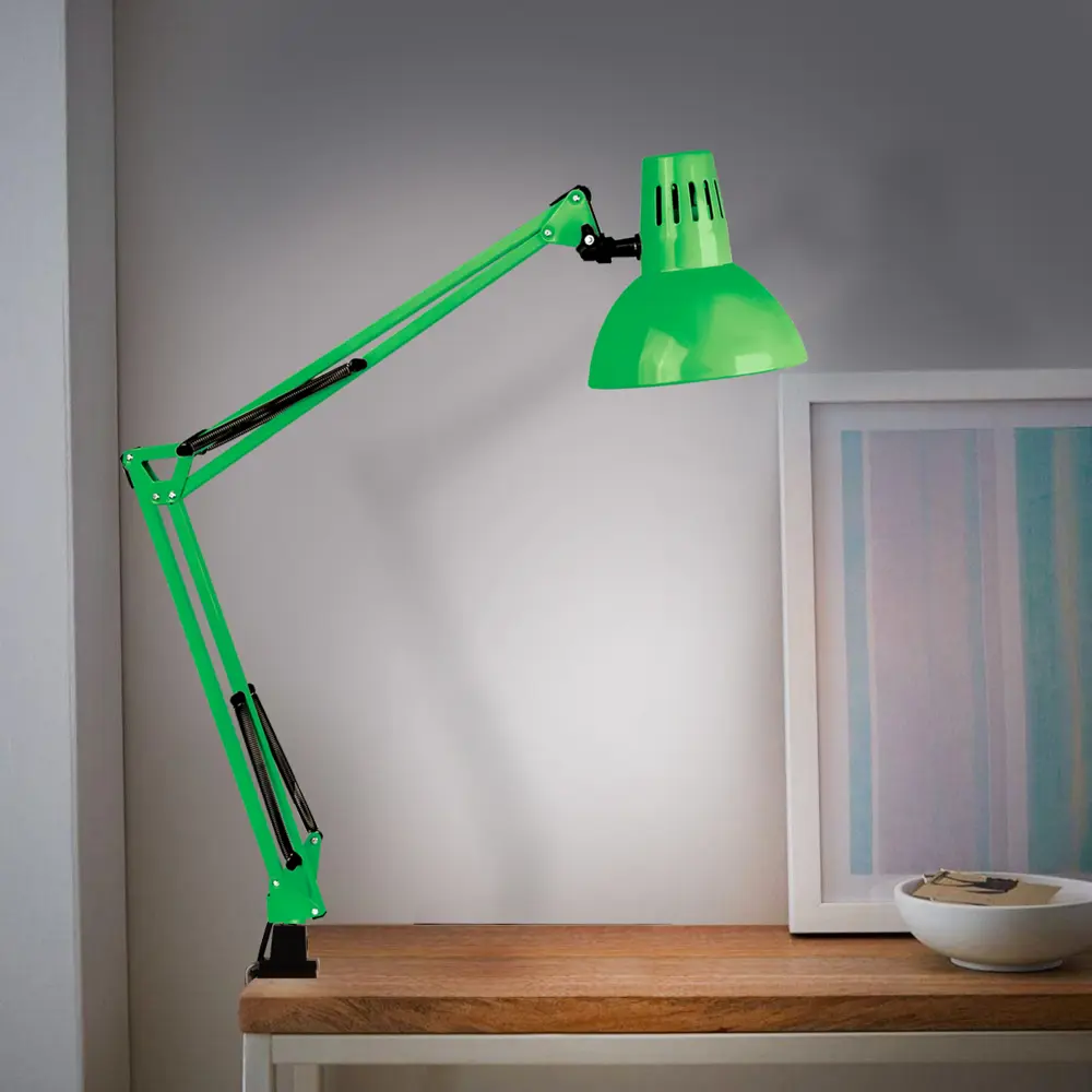 Рабочая лампа настольная KD-312 на струбцине, цвет зелёный CAMELION STLM-2002320 - Вид №8
