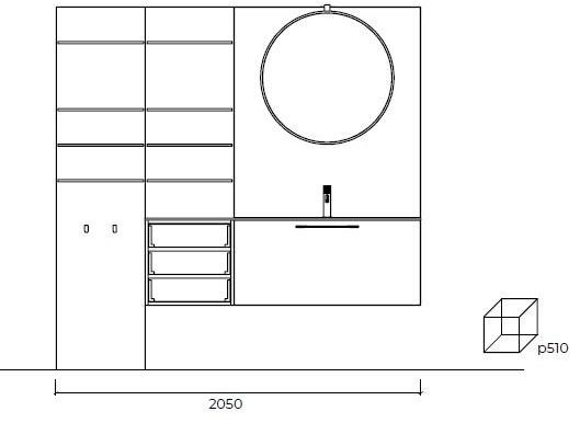 Cerasa Тумба под умывальник из ламината с ящиками Cartabianca sun-id-1364629 - Вид №5