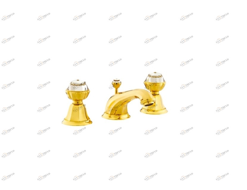 038201.A00.50 Раковина с тремя отверстиями и кристаллами Swarovski Яркий хром Mestre Indica