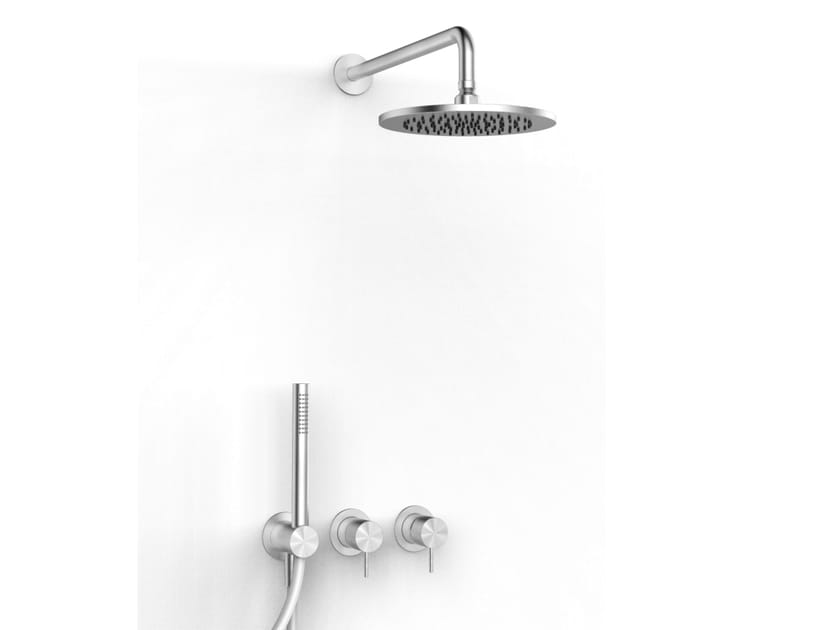 Смеситель для душа с 3 отверстиями из нержавеющей стали с ручным душем Zazzeri Z316 MONO ARCH-00065811