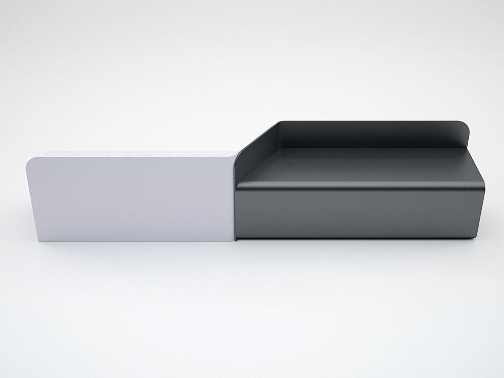 Скамейка из листового металла со спинкой CITYSì YING YANG ARCH-00070107