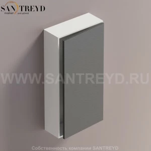 LIFT Модульный шкаф 80 см с правой дверью на доводчиках. Модули могут располагаться горизонтально и вертикально. Отделка: белая краска и черная кожа. AMOB052NELZDX