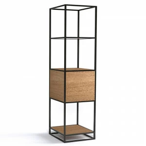 Стеллаж металлический открытый темный дуб Kvadra 1 INTELLIGENT DESIGN СТЕЛЛАЖИ KVADRA 260771 Бежевый;черный