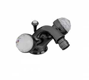 Gentry Home Смеситель для умывальника на три отверстия с выдвижным краном Crystal Темный никель GH102225