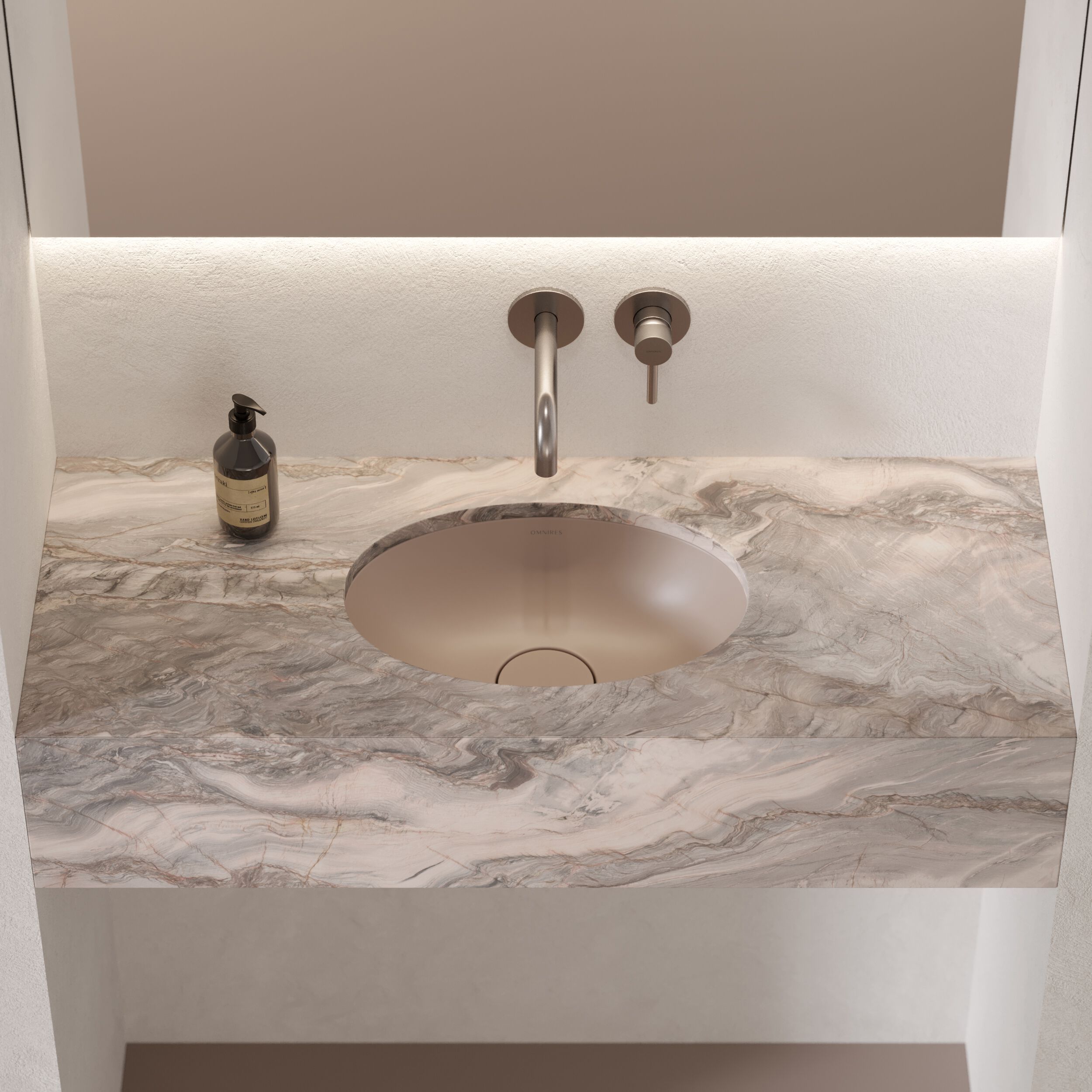 Встраиваемый умывальник из Овального композитного материала OMNIRES SHELL M+ SHELLUP ARCH-00143000 - Вид №26