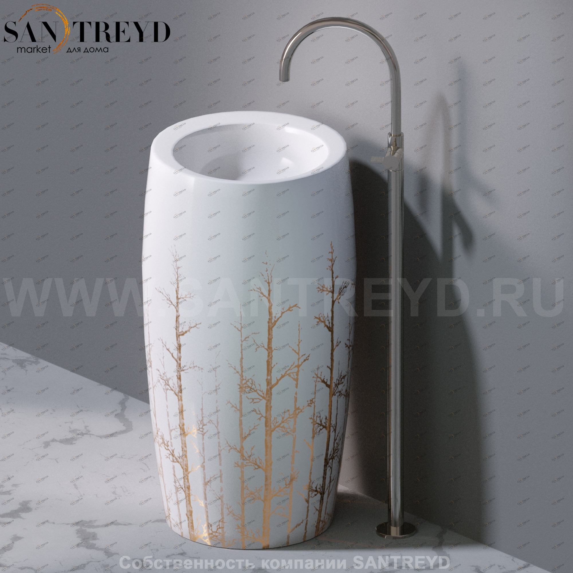 L100T0R0VT.405G Напольная раковина стоящая круглая A. e T. Italia SPOT AeT ITALIA TOTEM