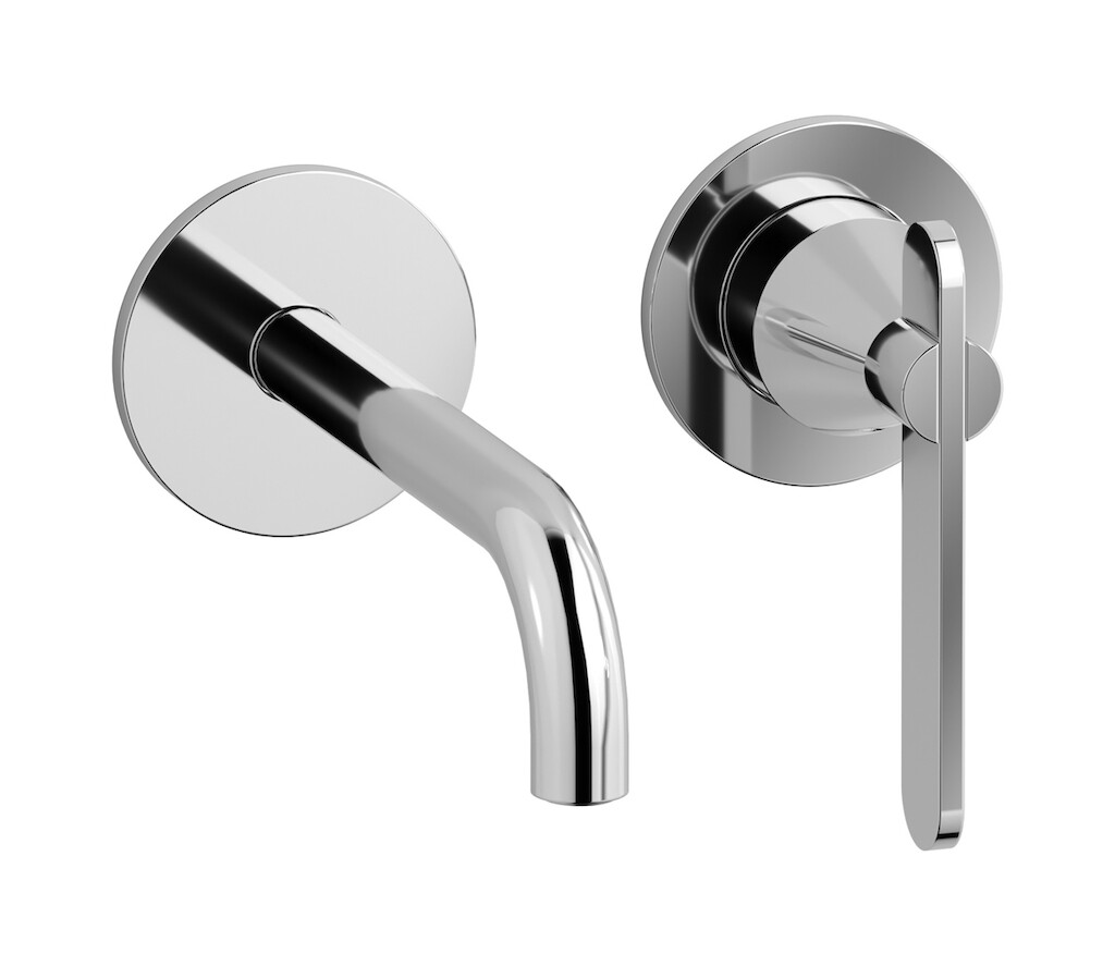 Встроенный в стену смеситель для раковины на 2 отверстия в комплекте с донным клапаном WE ARE IB ol305cc Chrome Soho