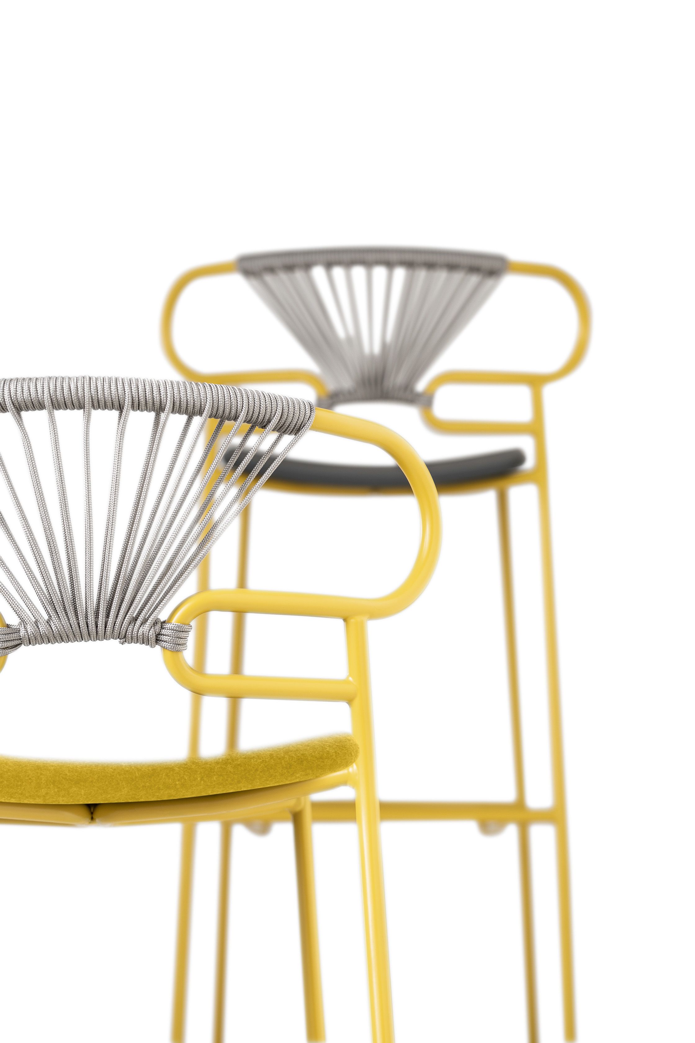 Металлический стул со спинкой с мягким сиденьем TrabA' Genoa ARCH-00092060 - Вид №2