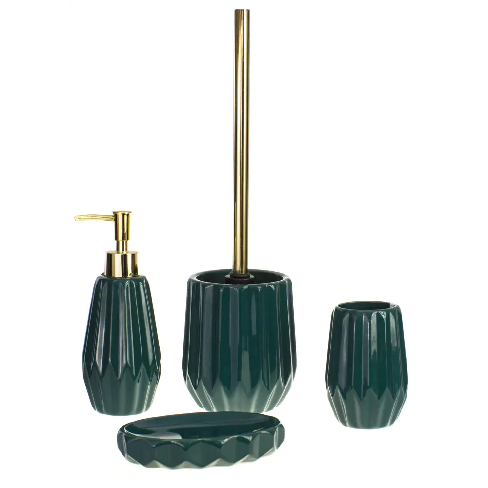 Стакан для зубныx щеток Emerald керамика изумрудный PROFFI HOME STLM-2037537 - Вид №1