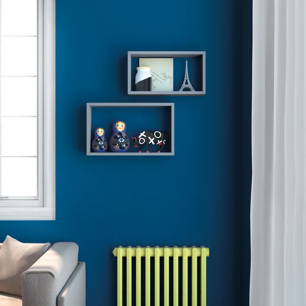 Набор настенных полок Spaceo 45x27 см/40x22 см МДФ цвет серый 2 шт STLM-2024141 - Вид №3