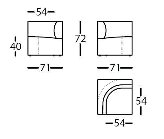 Тканевое угловое кресло SANCAL Canto ARCH-00086579 - Вид №2