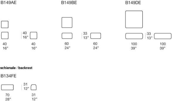 Paola Lenti Квадратный тканевый садовый пуф Spring B149be/b149de - Вид №3