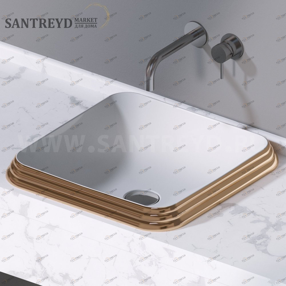 L609255 Накладная раковина под столешницу  квадратная A. e T. Italia GLASS AeT ITALIA