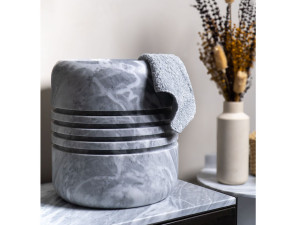 Круглая раковина из серого мрамора