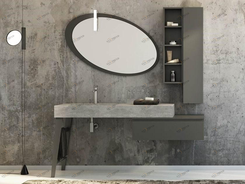 LEGNOBAGNO Отдельная тумба под умывальник из керамогранита с зеркальными дверцами Freedom lineare sun-id-1450074