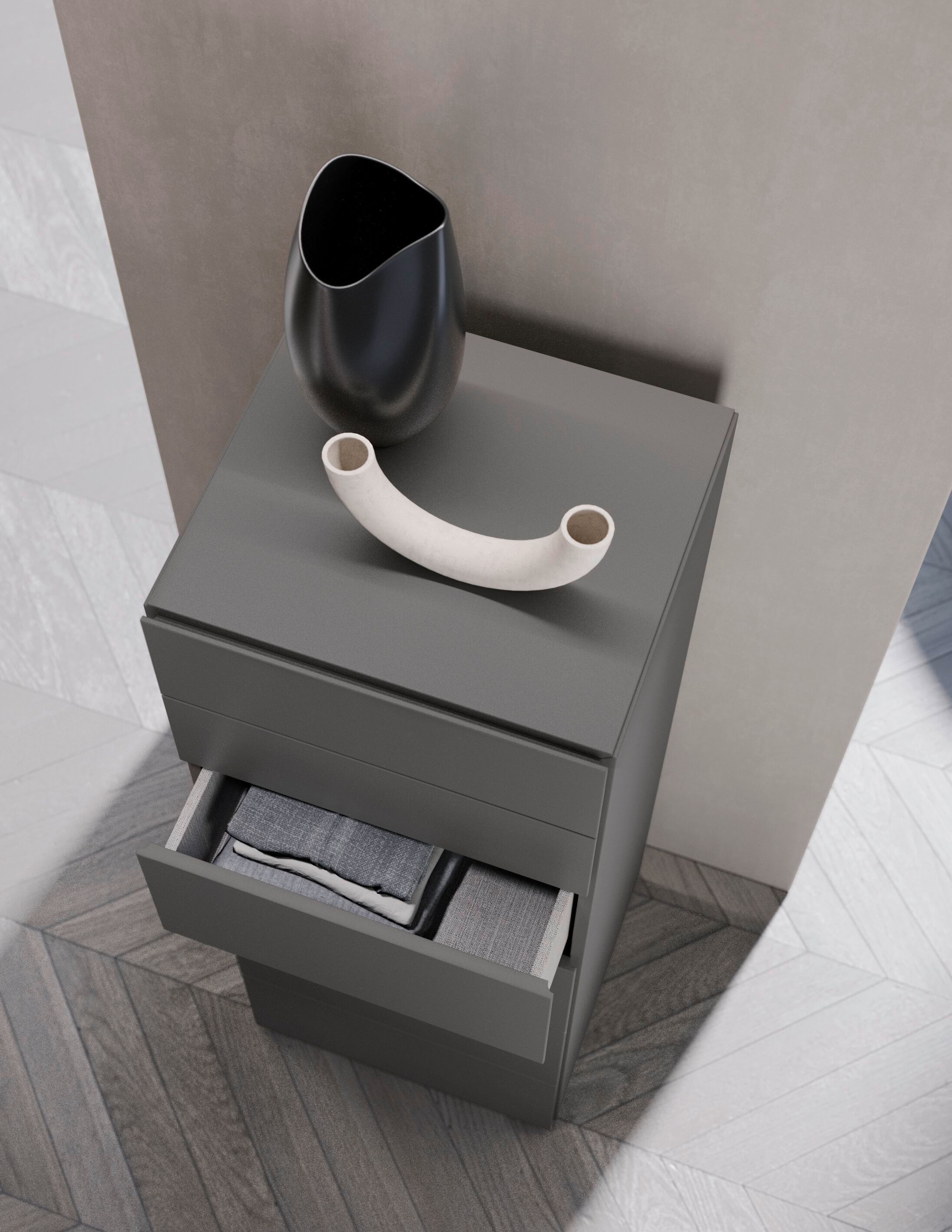 Деревянная прямоугольная тумбочка с ящиками Olivieri ARCH-00080370 - Вид №5