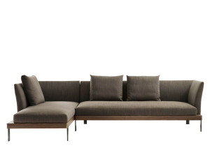 Тканевый диван с полуостровом