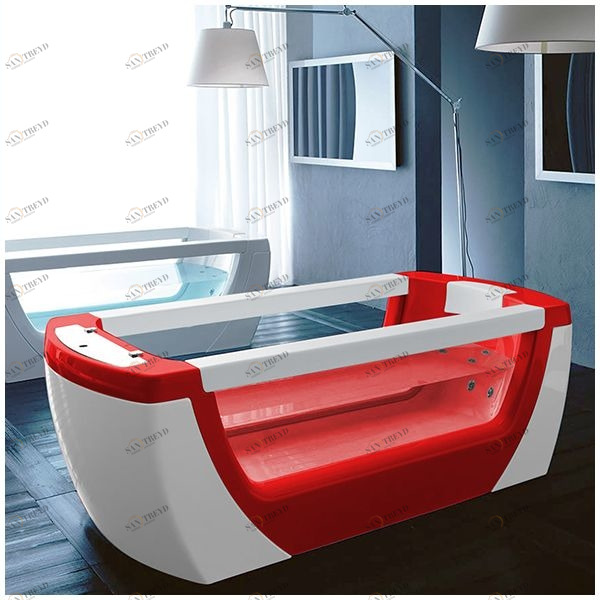 Ванна Gruppo treesse Vision STX-V138B-K ванна с гидромассажем и дезинфекцией стеклянная прозрачная красная STXV138BK