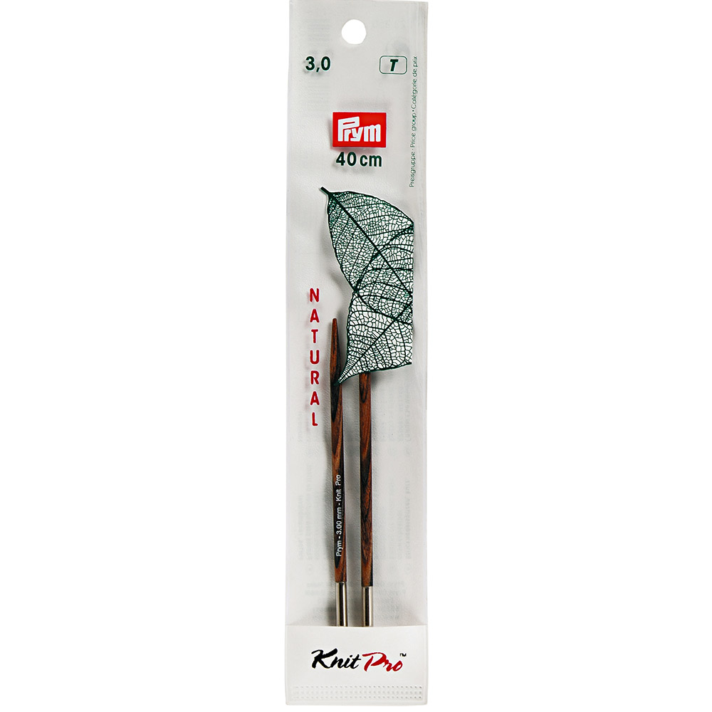 223350 Спицы PRYM съемные короткие береза d 3.0 мм 8.7 см для комбинир. с леской 40 см PRYM Natural