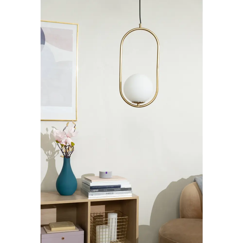 Светильник подвесной Aleesha TL1228H-01GD, 1 лампа, 8 м², цвет золотой/белый Toplight STLM-2102115 - Вид №1
