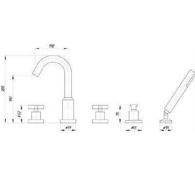 Cмеситель MIGLIORE Naxos ML.NAX-7680 для ванны/душа ML.NAX-7680.CR - Вид №1