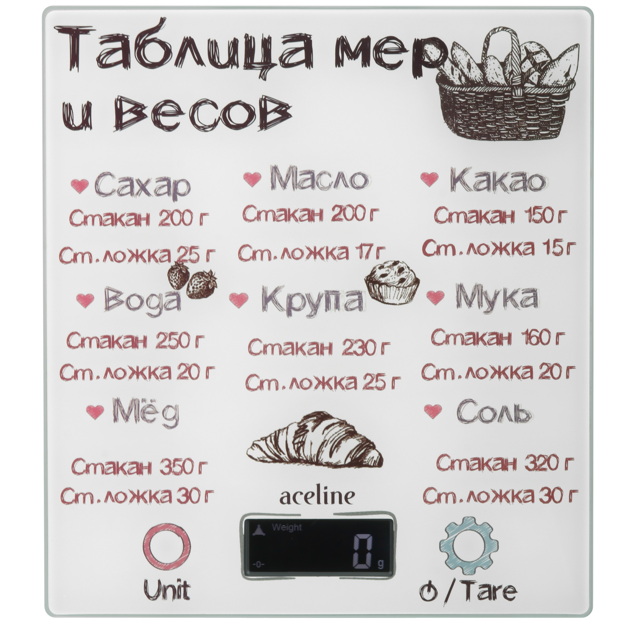 9100281 Кухонные весы Aceline GM-20W белый STDN-0056461