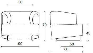 Diemme Кресло из ткани с подлокотниками Loft sun-id-1429042 - Вид №6