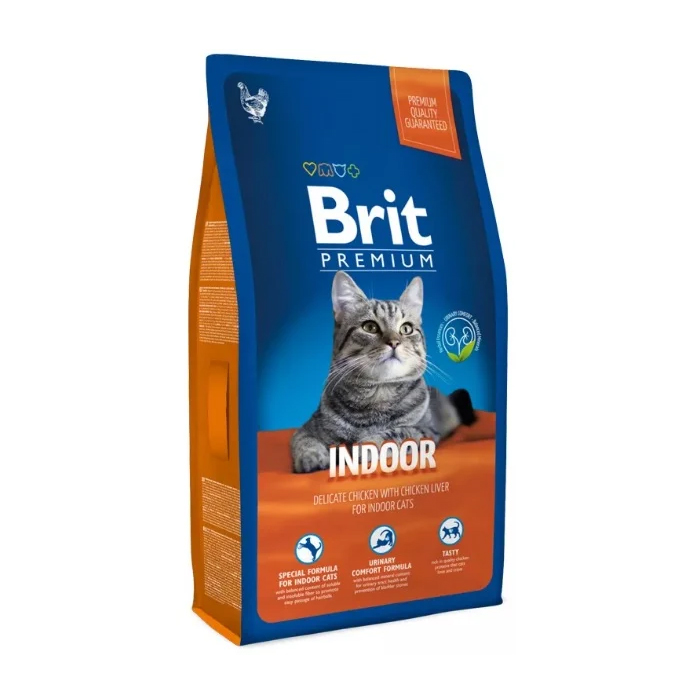 ПР0037858 Корм для кошек Premium Cat Indoor для живущих в помещении, курица и печень Brit 