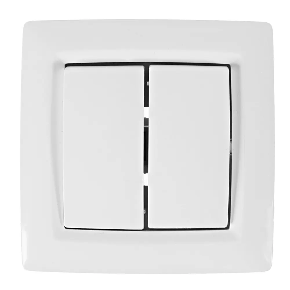 Выключатель встраиваемый REONE с двумя клавишами в белом глянцевом исполнении 17823724 STLM-0008716 - Вид №1