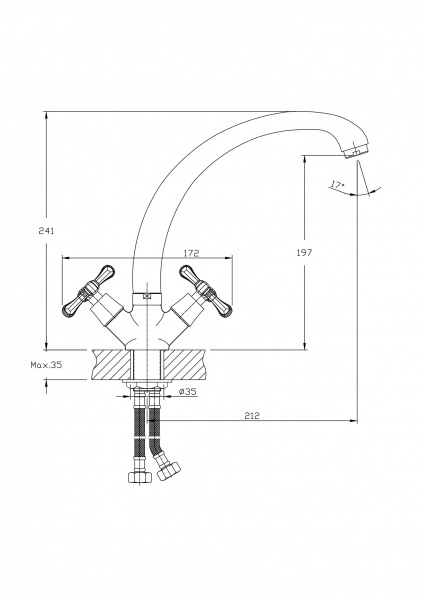 Смеситель для кухни Rush Bianki BI7650-27 высокий хром 1152318 - Вид №1