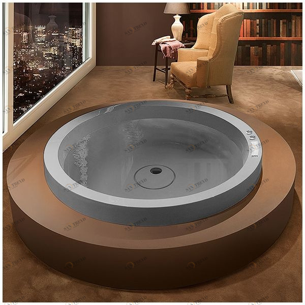 Ванна GRUPPO TREESSE Eos 160 VTL-V8461-SE серая круглая отдельностоящая VTLV8461SE