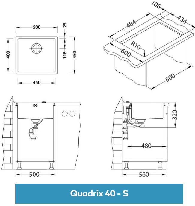 Мойка Alveus Quadrix 40 1102605 - Вид №1