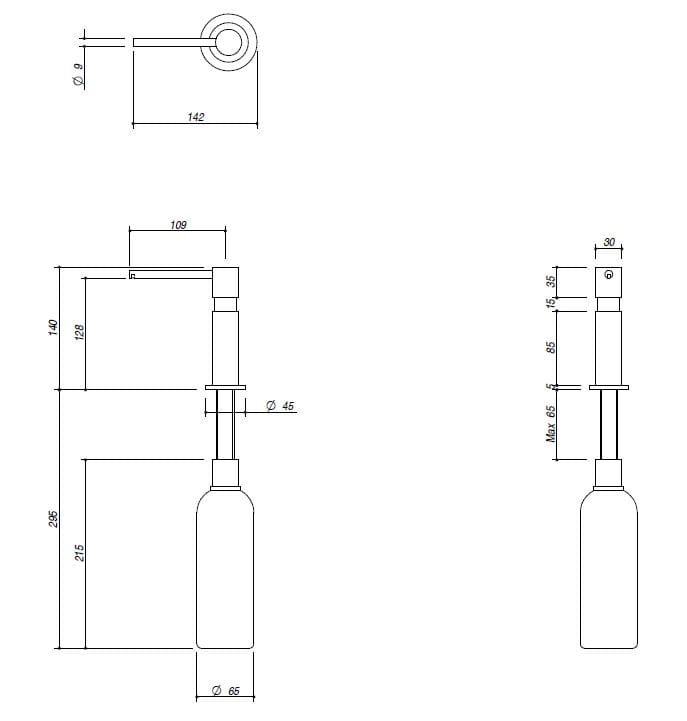 Дозатор черного моющего средства Barazza 1DSUN ARCH-00024402 - Вид №2