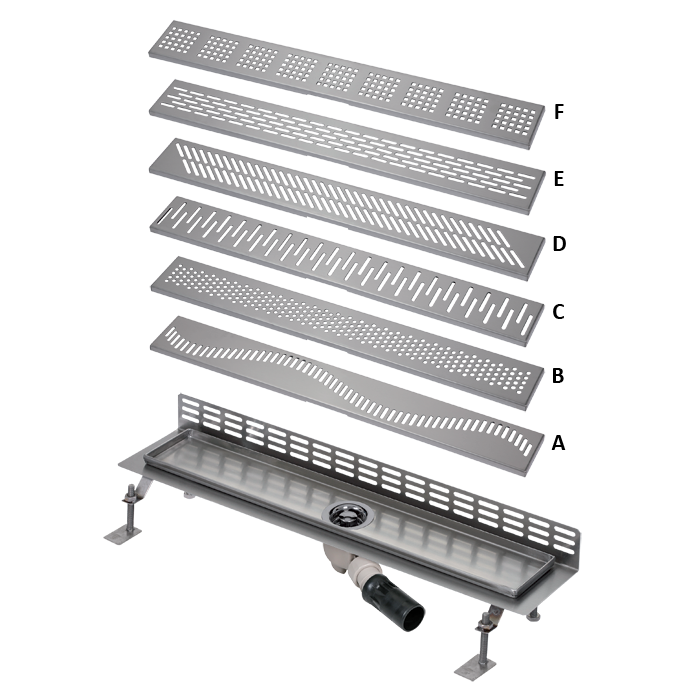 69181 Нержавеющий водоотводящий желоб к стене, длина 850 мм SANELA 