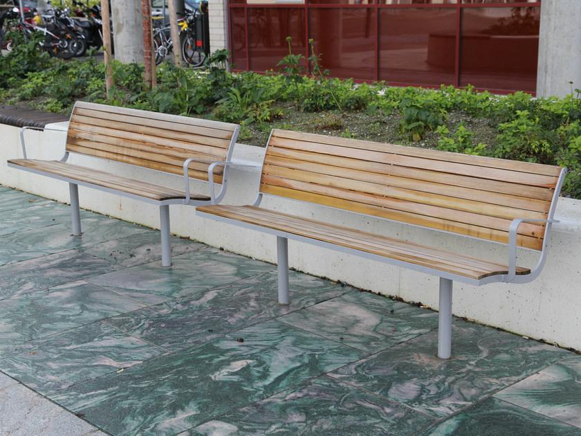 Nola Industrier Скамья из стали и дерева со спинкой Parco sun-id-1385287 - Вид №2